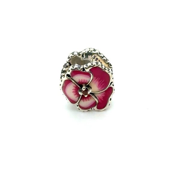 Pandora Pink Pansy Flower Charm - Picture 1 of 4